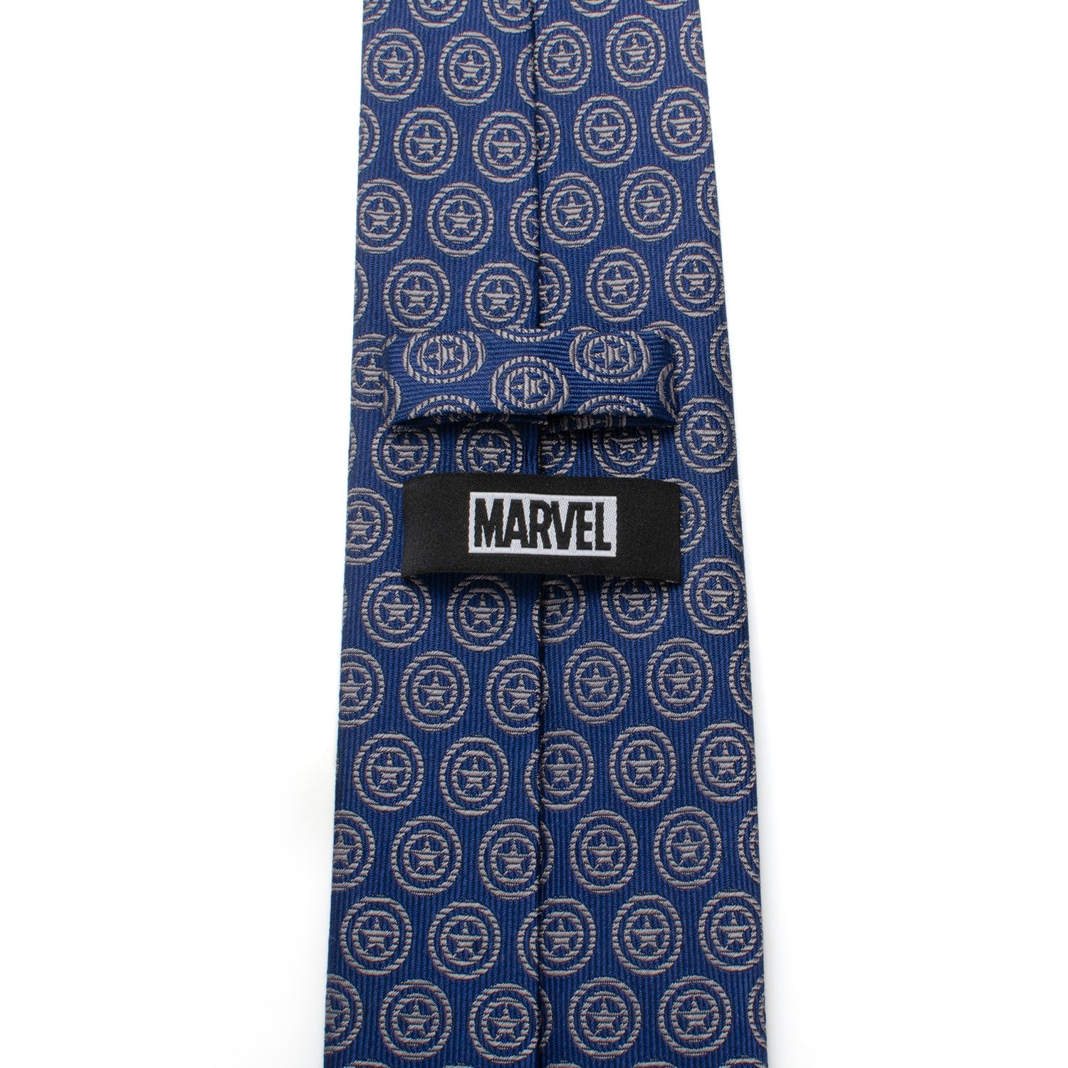 Marvel Captain America Shield Navy Blue Silk Slim Tie - Image 4