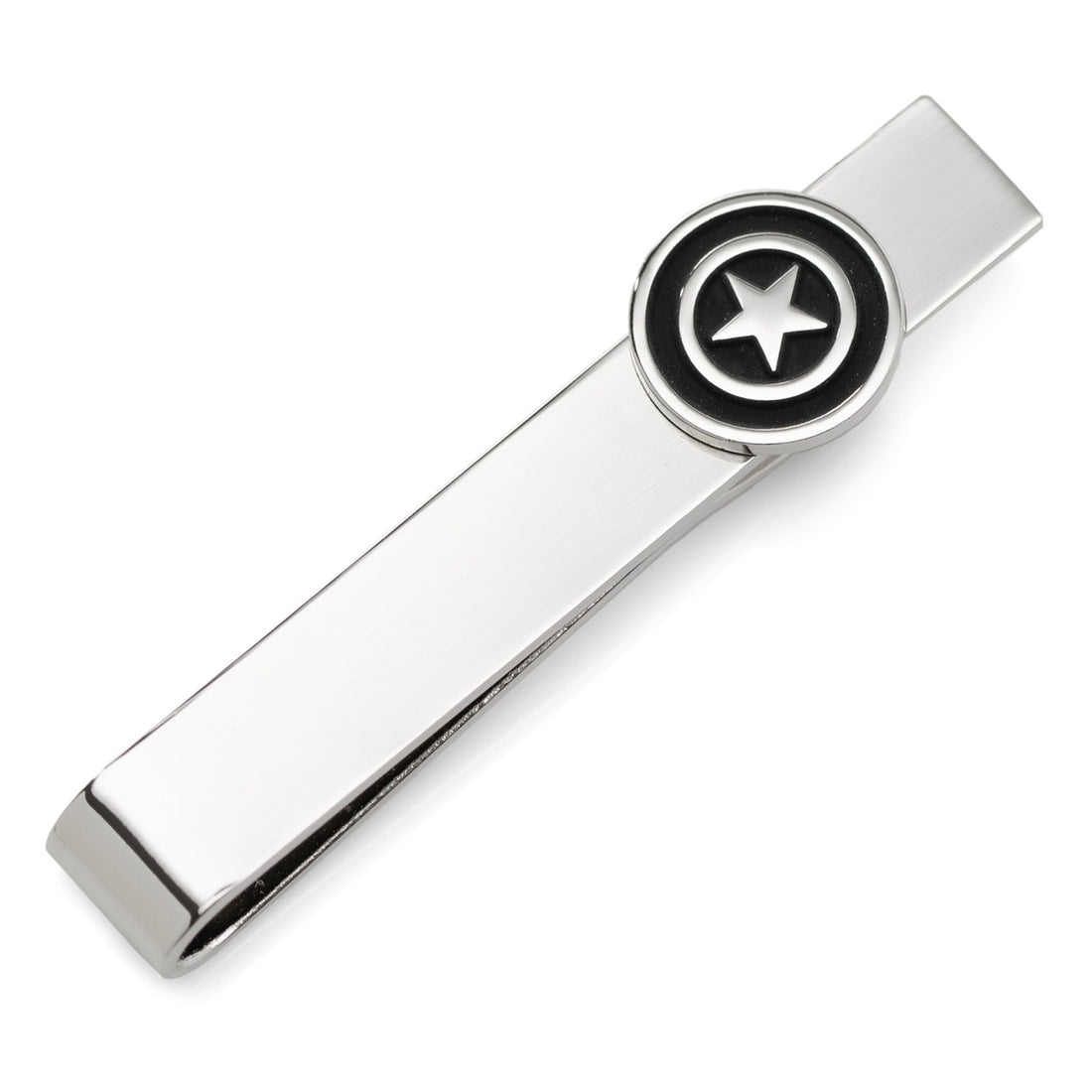 Marvel Captain America Shield Silver Tone Hidden Message Tie Bar - Image 3