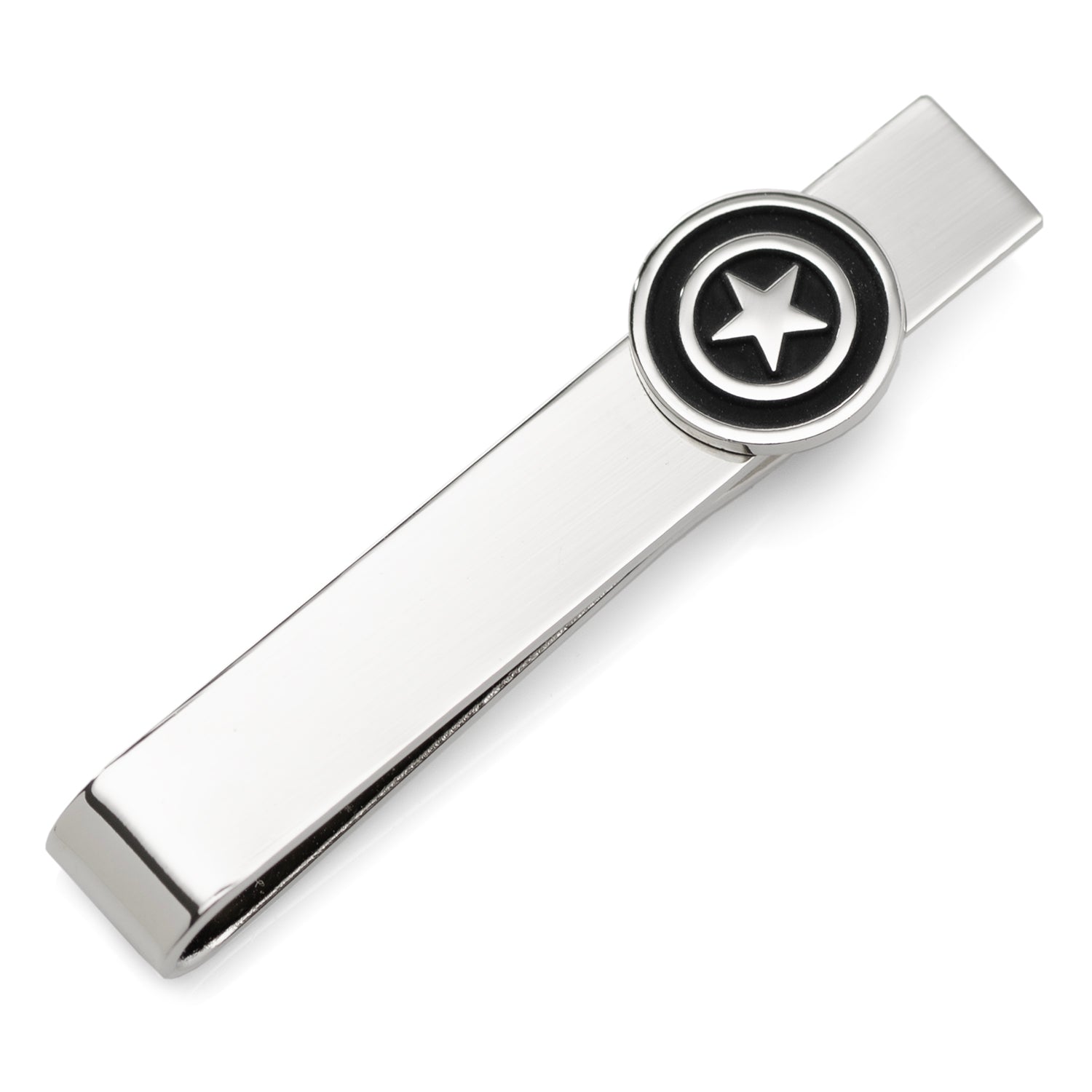 Marvel Captain America Shield Silver Tone Hidden Message Tie Bar - Image 3