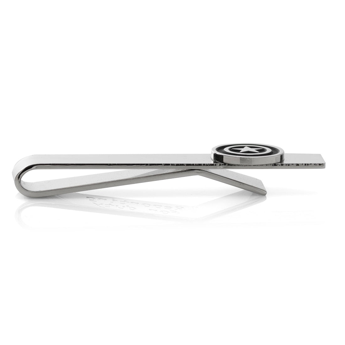 Marvel Captain America Shield Silver Tone Hidden Message Tie Bar - Image 5