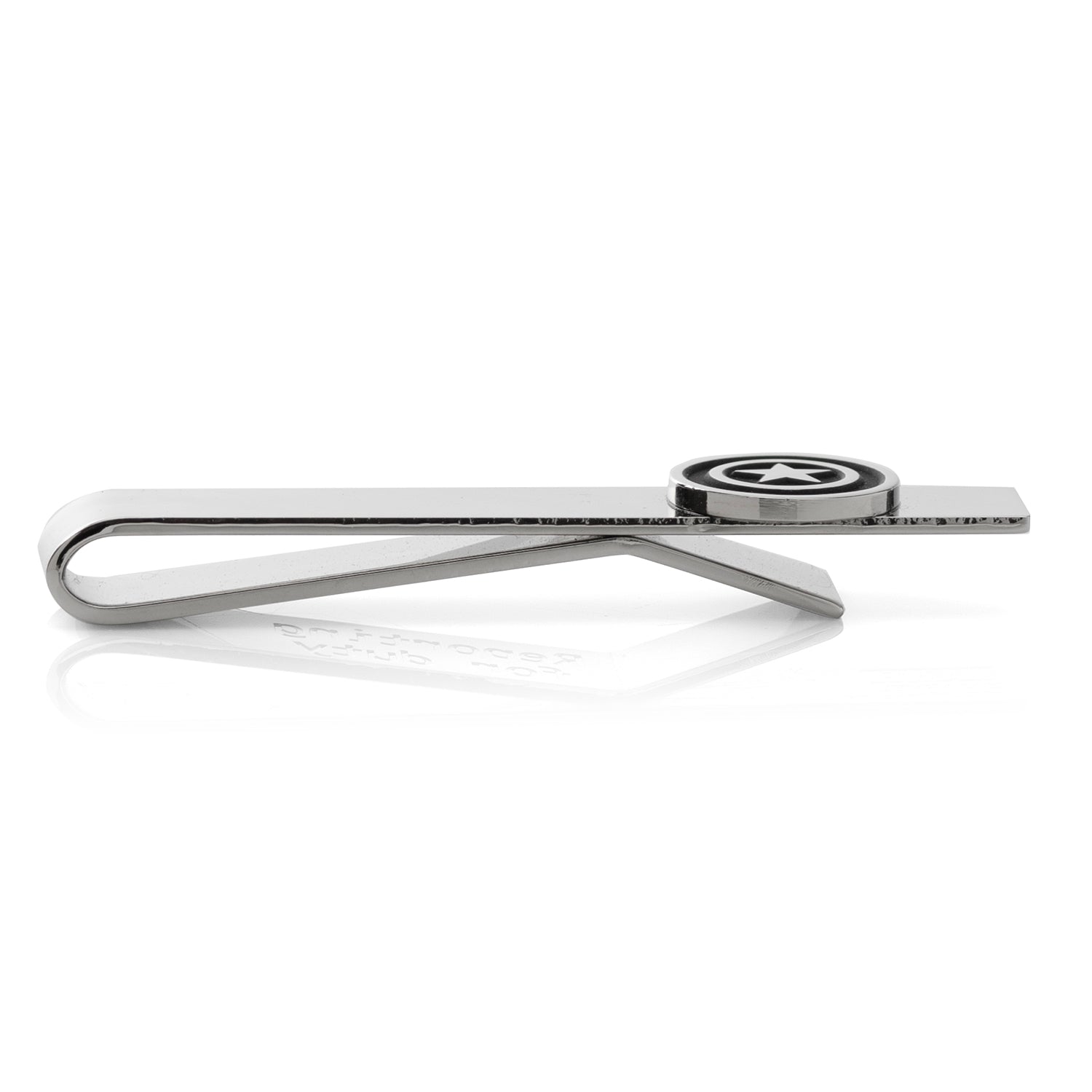 Marvel Captain America Shield Silver Tone Hidden Message Tie Bar - Image 5