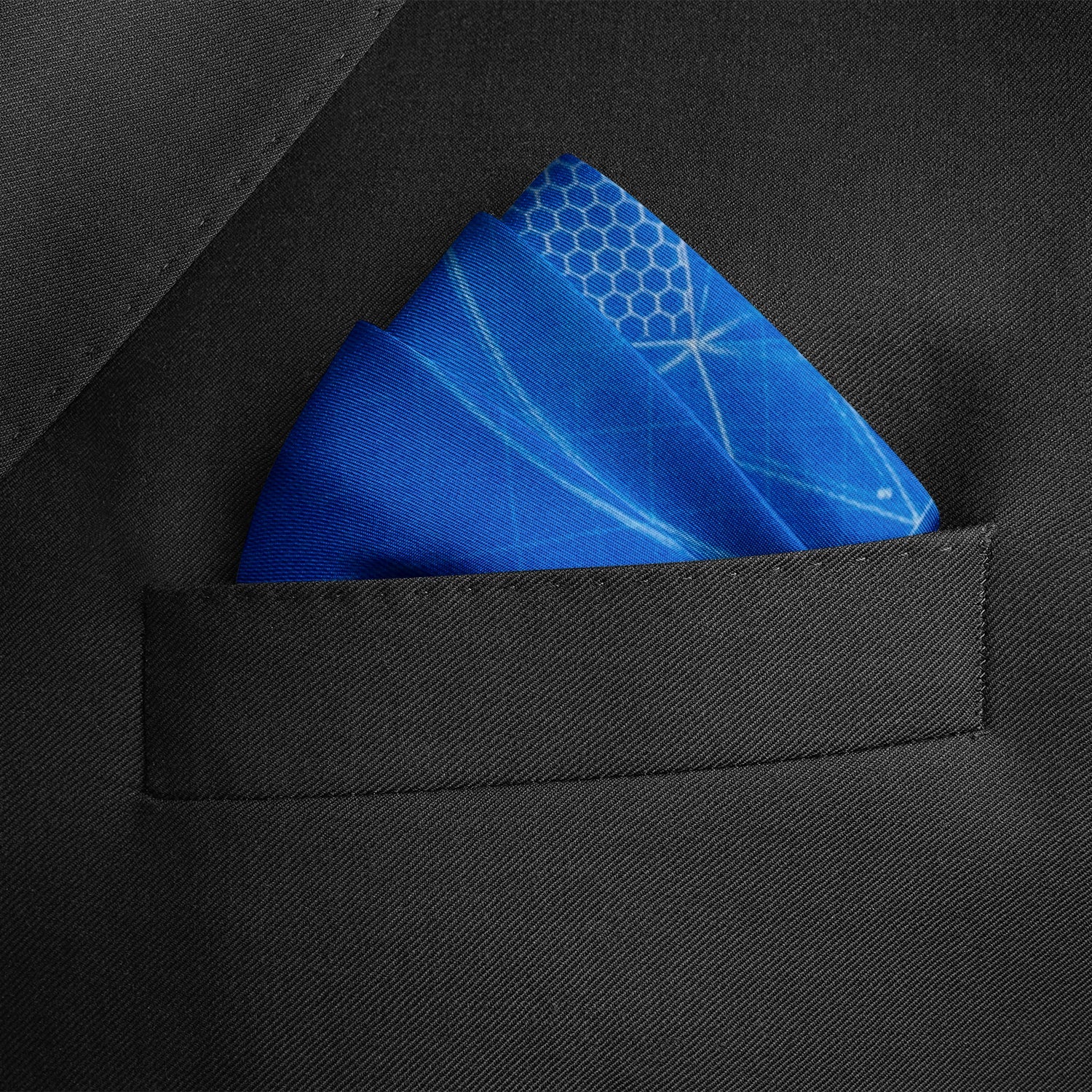 Captain America Shield Blueprint Pocket Square in Bold Blue - Image 2