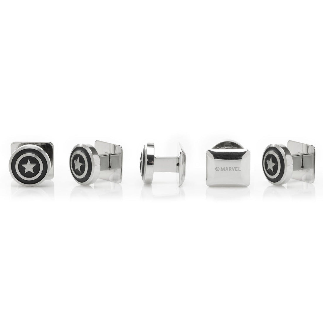 Marvel Captain America Shield Stainless Steel 5-Stud Button Set - Image 3