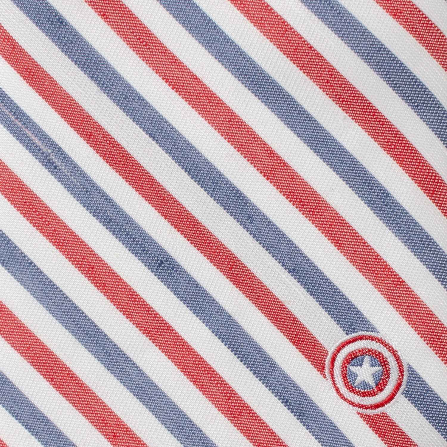 Marvel Captain America Striped Tie in White Red and Blue - Image 4