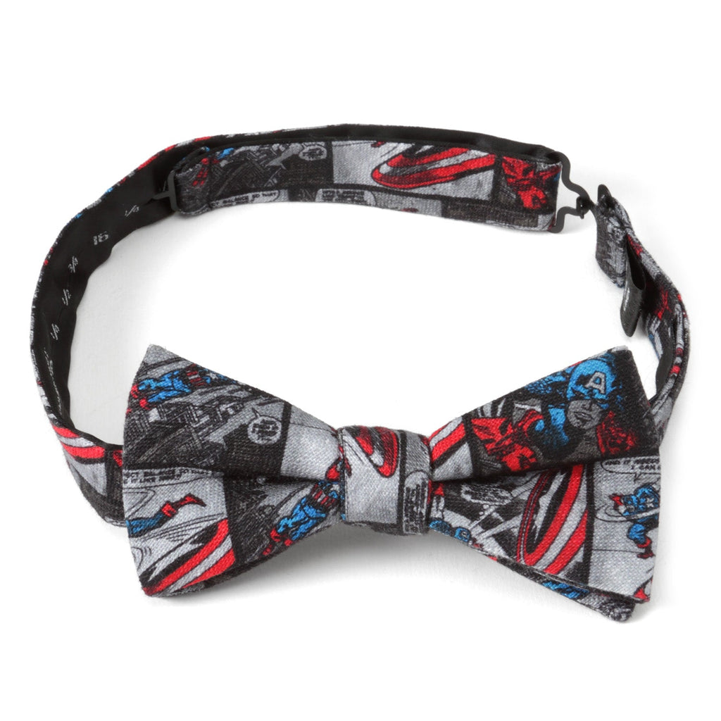 Captain America Comic Print Gray Bow Tie for Men - Image 4