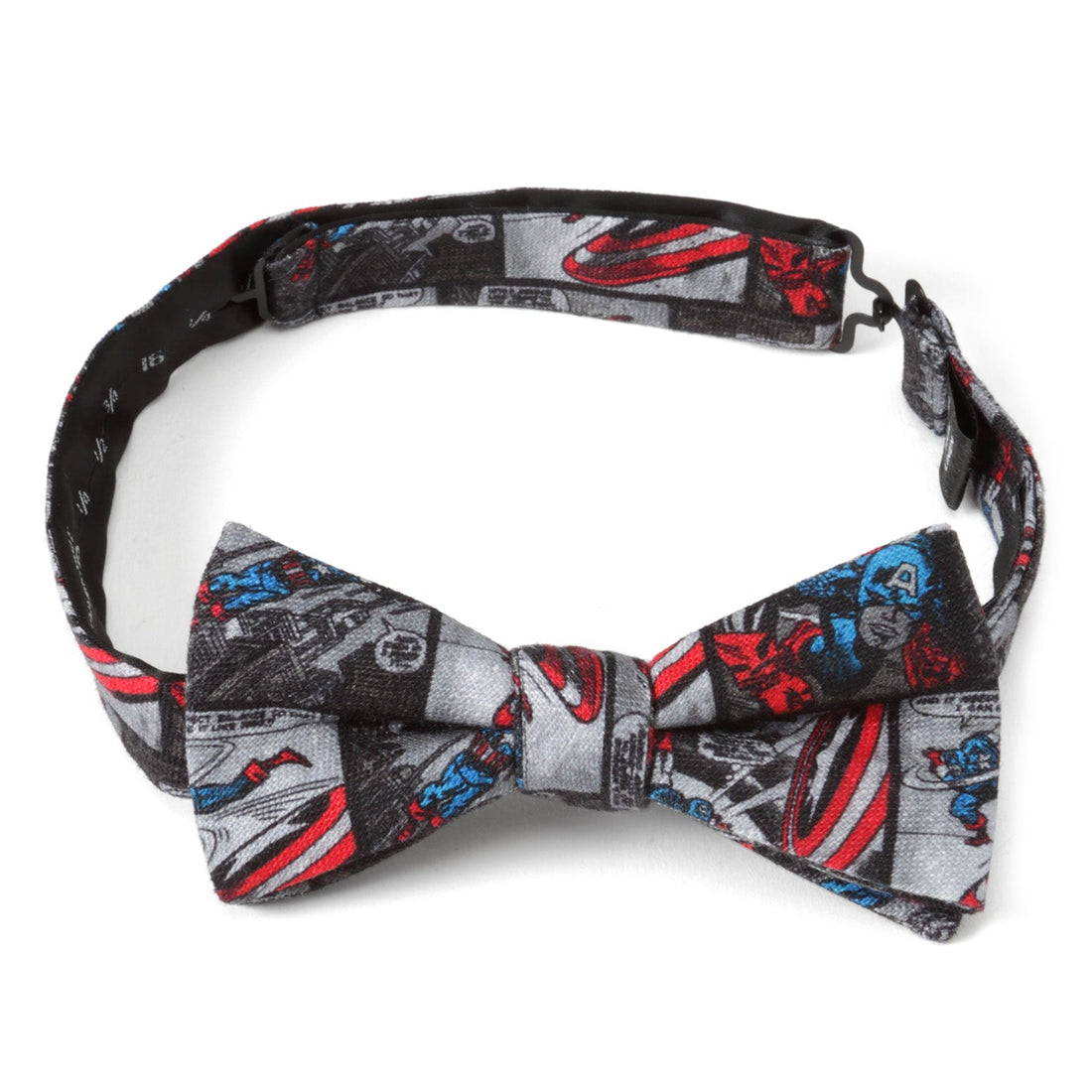 Captain America Comic Print Gray Bow Tie for Men - Image 4