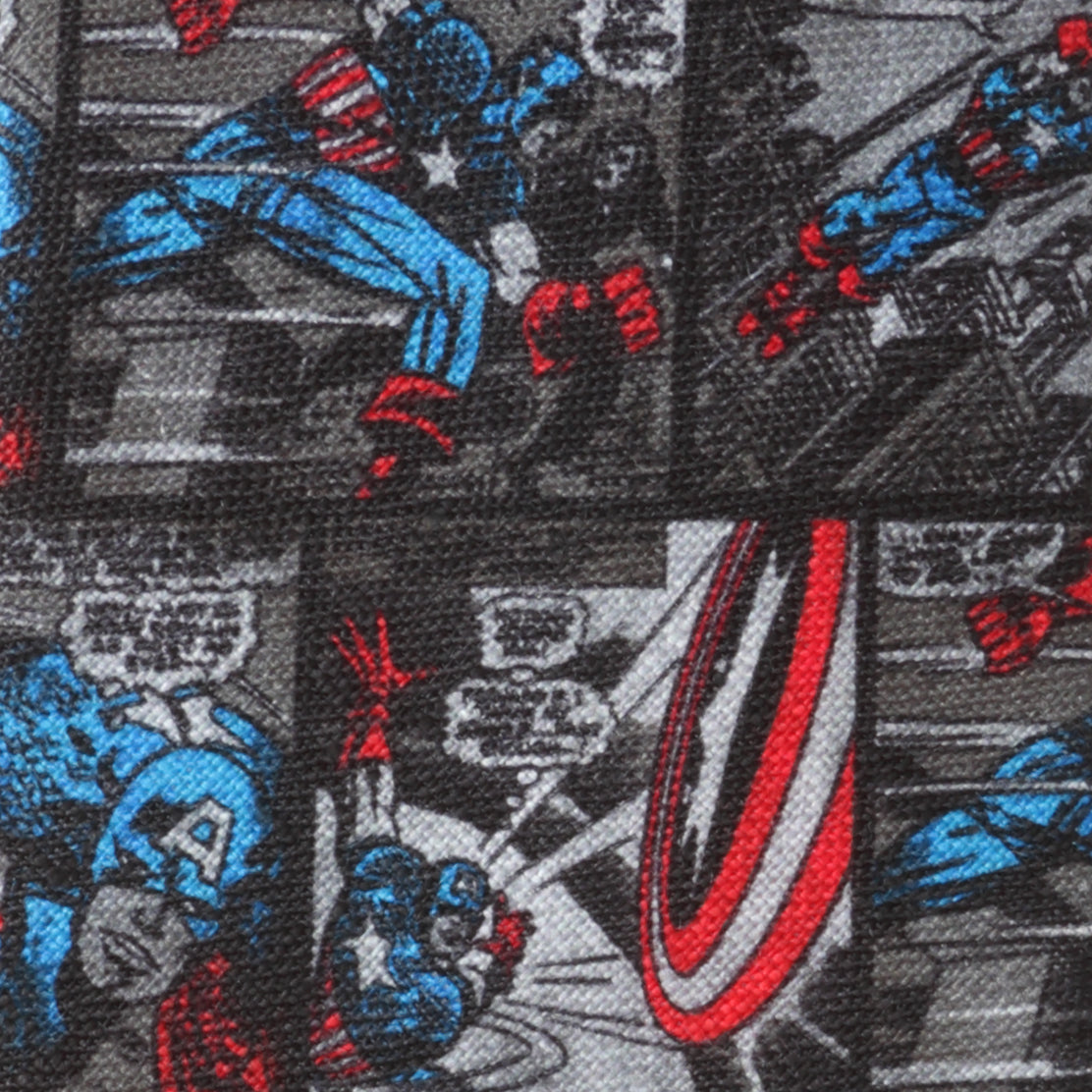 Captain America Comic Print Gray Necktie for Men - Image 5