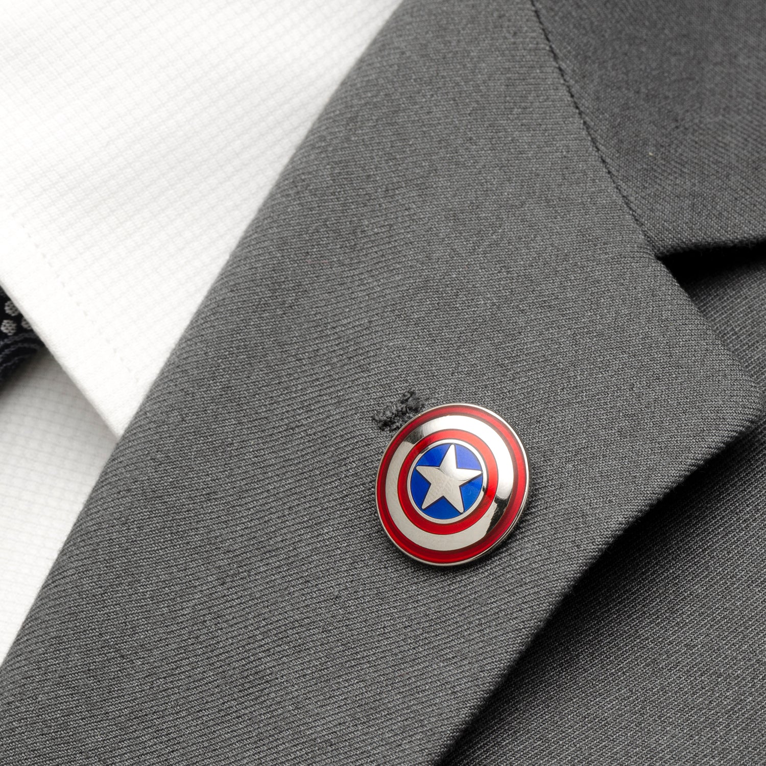 Marvel Captain America Shield Lapel Pin Red Blue and Silver - Image 4