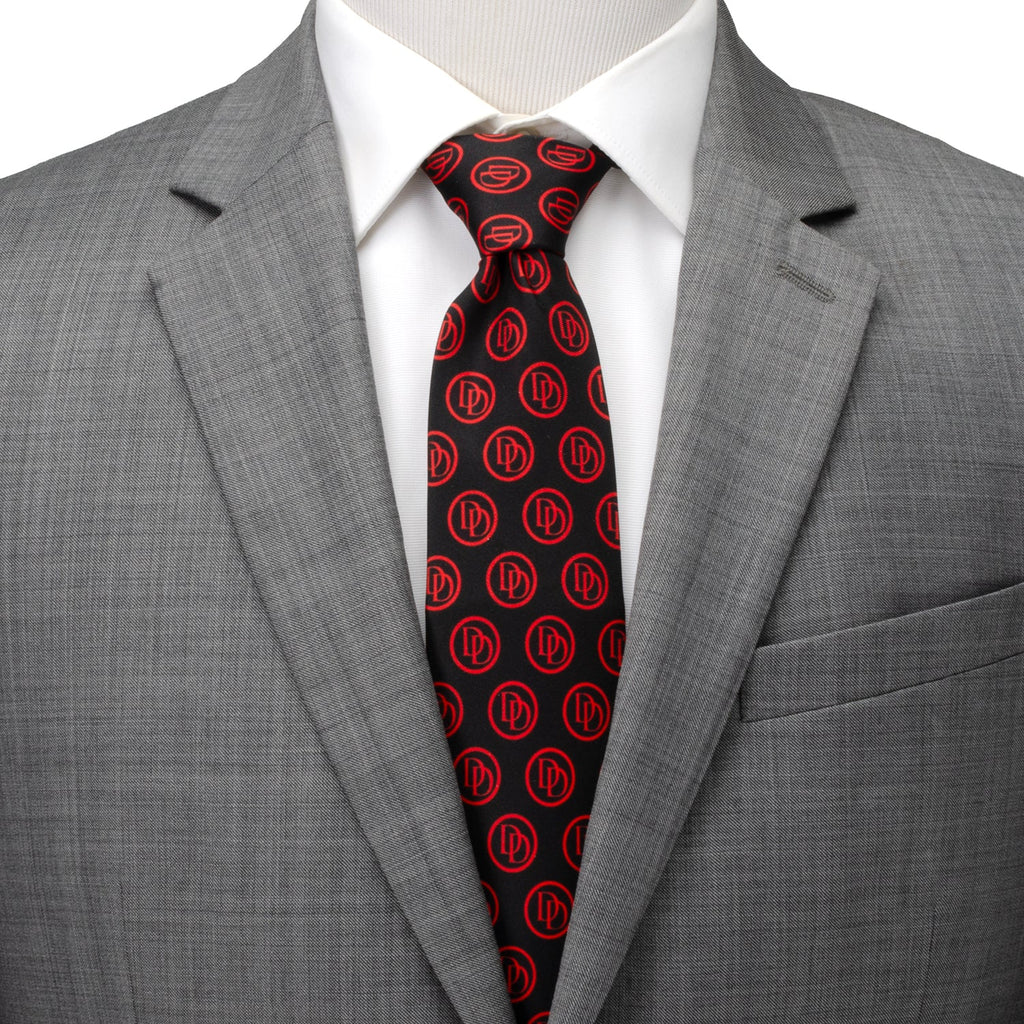 Marvel Daredevil Logo Black Necktie for Men - Image 2