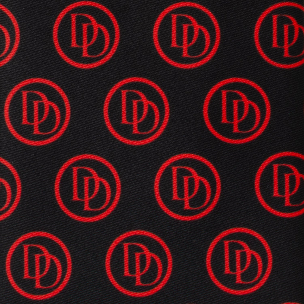 Marvel Daredevil Men’s Black Tie and Embossed Logo Lapel Pin Gift Set
