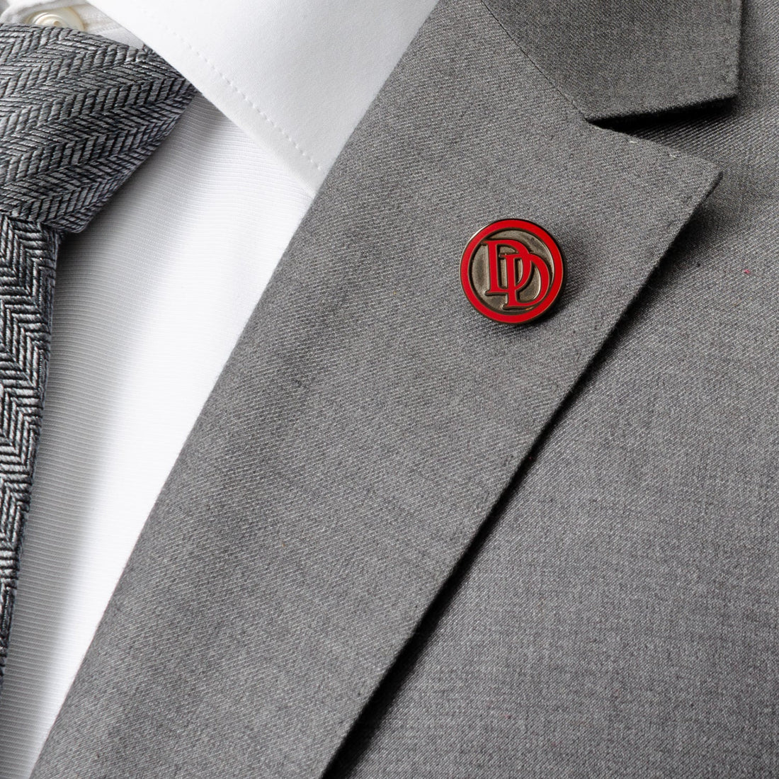 Marvel Daredevil Logo Lapel Pin in Gunmetal and Red - Image 3