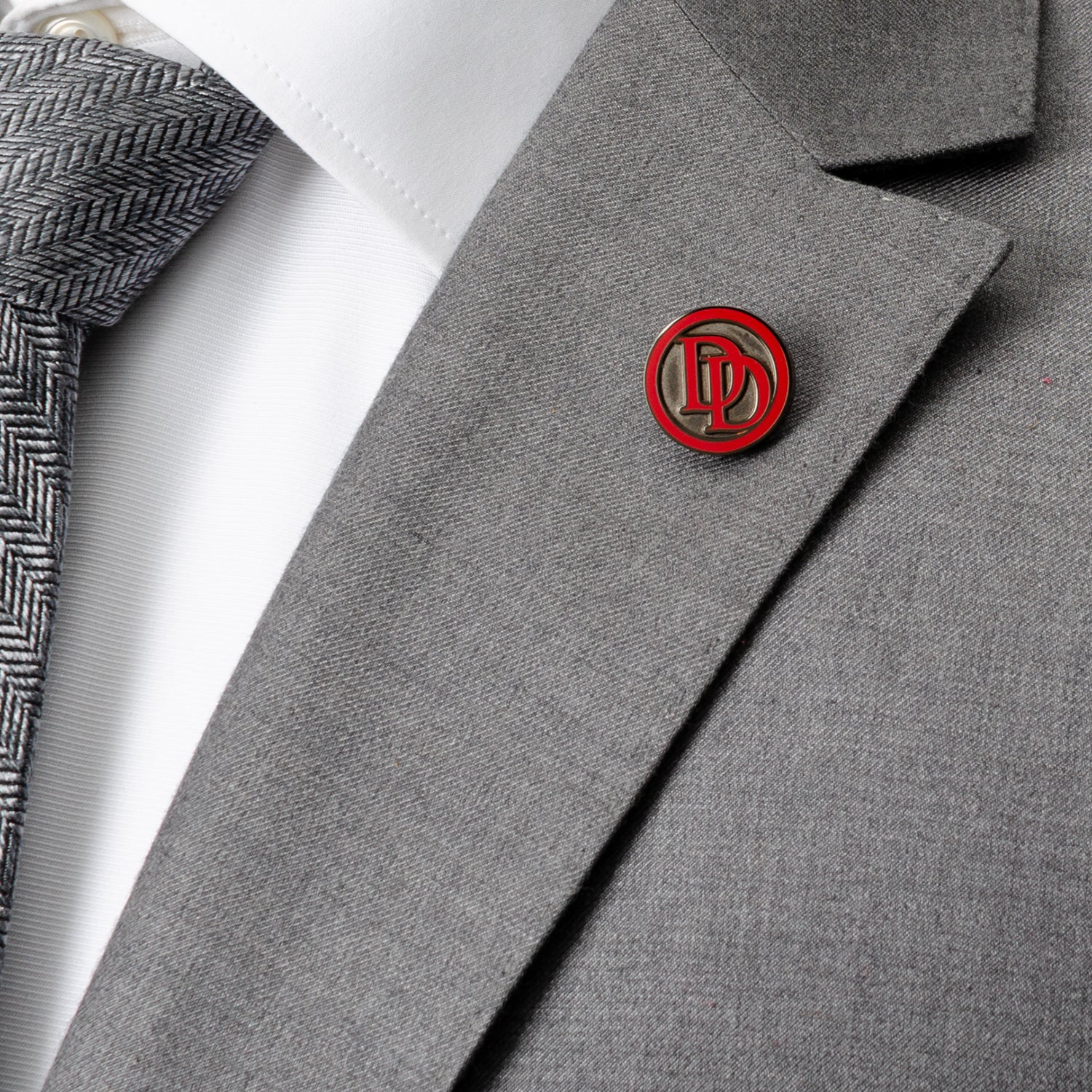 Marvel Daredevil Logo Lapel Pin in Gunmetal and Red - Image 3