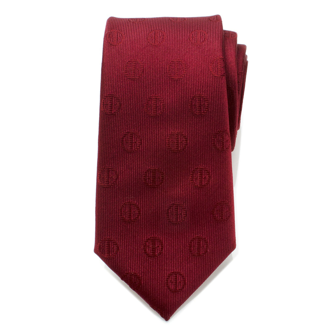 Marvel Deadpool Maroon Silk Necktie with Subtle Logo Pattern - Image 3
