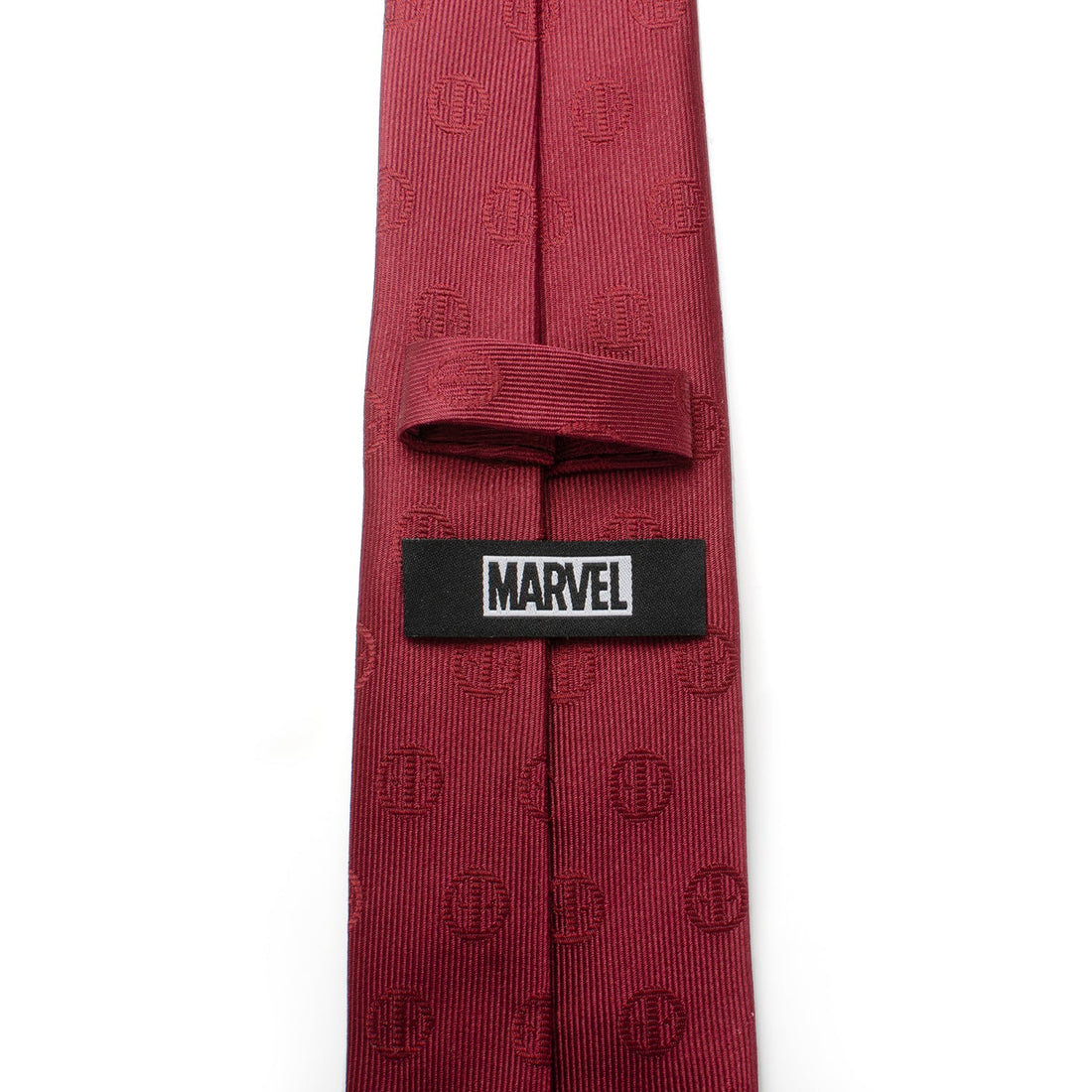 Marvel Deadpool Maroon Silk Necktie with Subtle Logo Pattern - Image 4