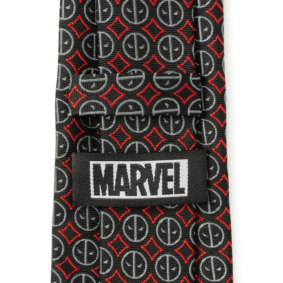Deadpool Logo Print Silk Blend Necktie in Black and Red - Image 5
