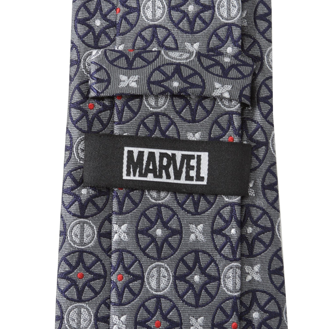 Marvel Deadpool Gray Silk Necktie with Stained Glass Pattern - Image 4