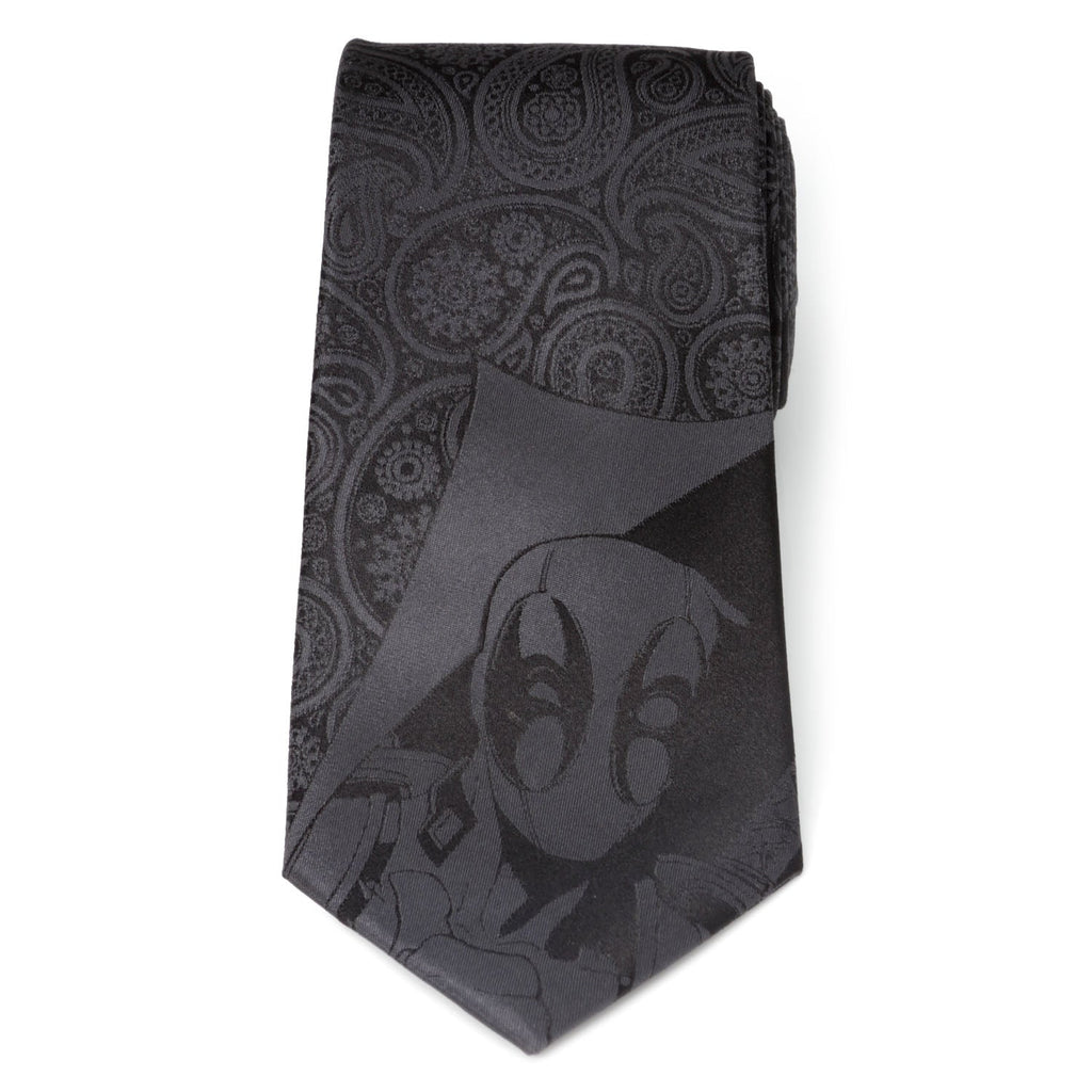 Deadpool Hidden Paisley Black Silk Men's Tie - Image 3