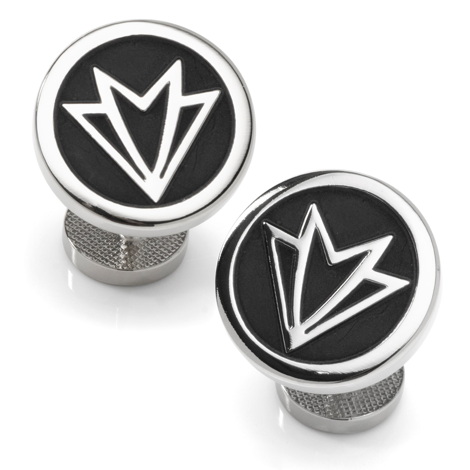 Marvel Falcon Matte Black and Silver Tone Logo Cufflinks - Image 2