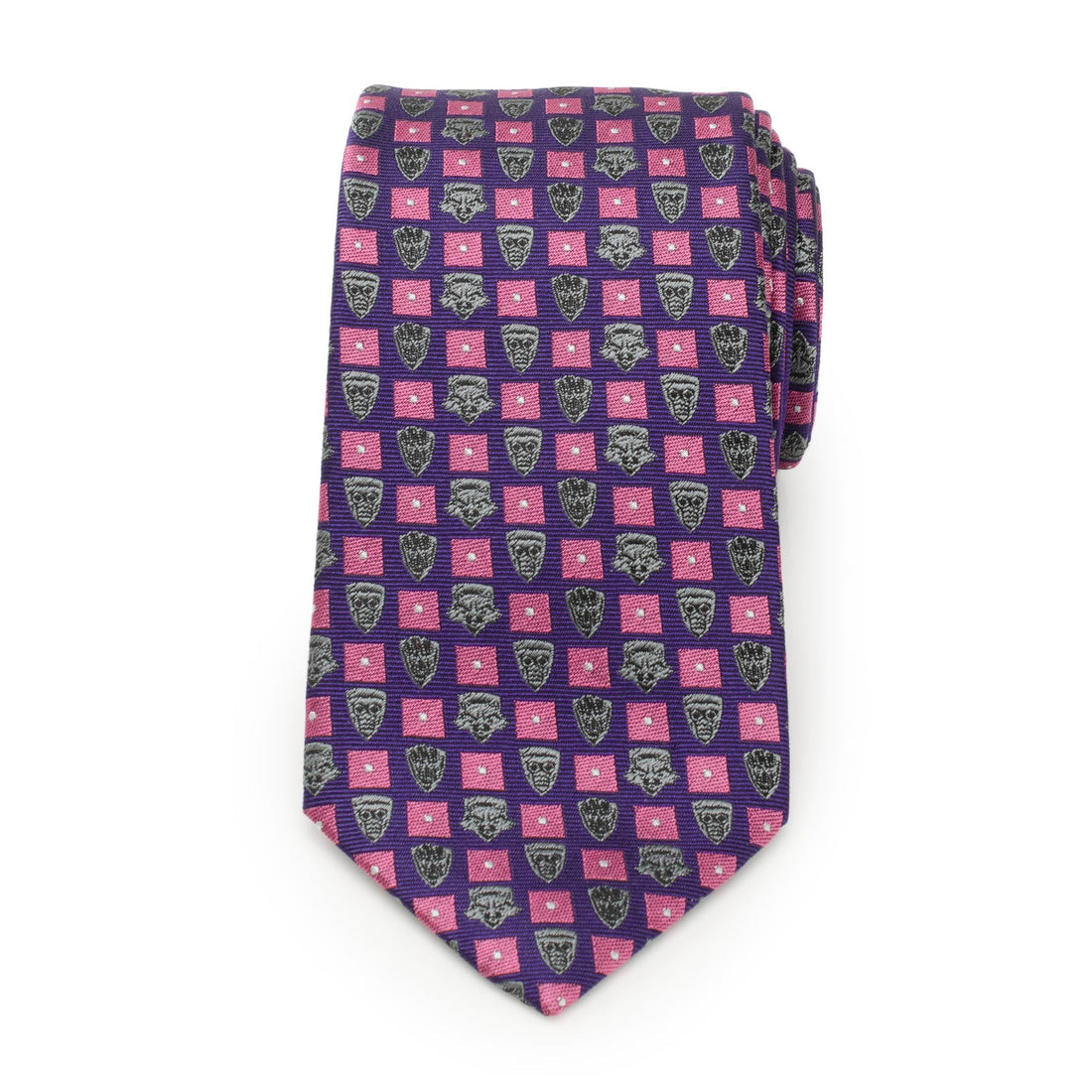 Marvel Guardians of the Galaxy Purple Tie with Silver Character Motifs - Image 3
