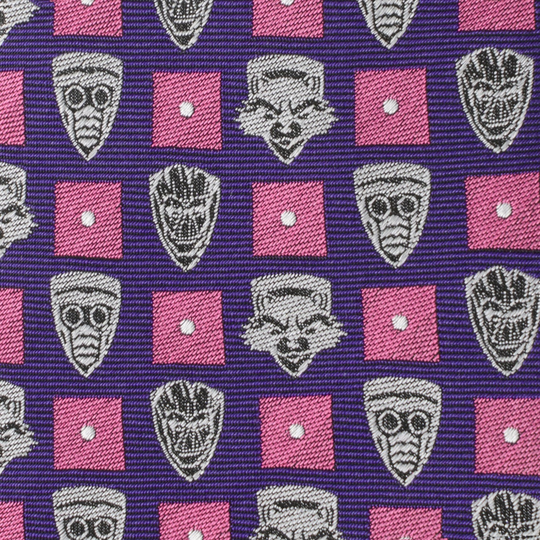 Marvel Guardians of the Galaxy Purple Tie with Silver Character Motifs - Image 4
