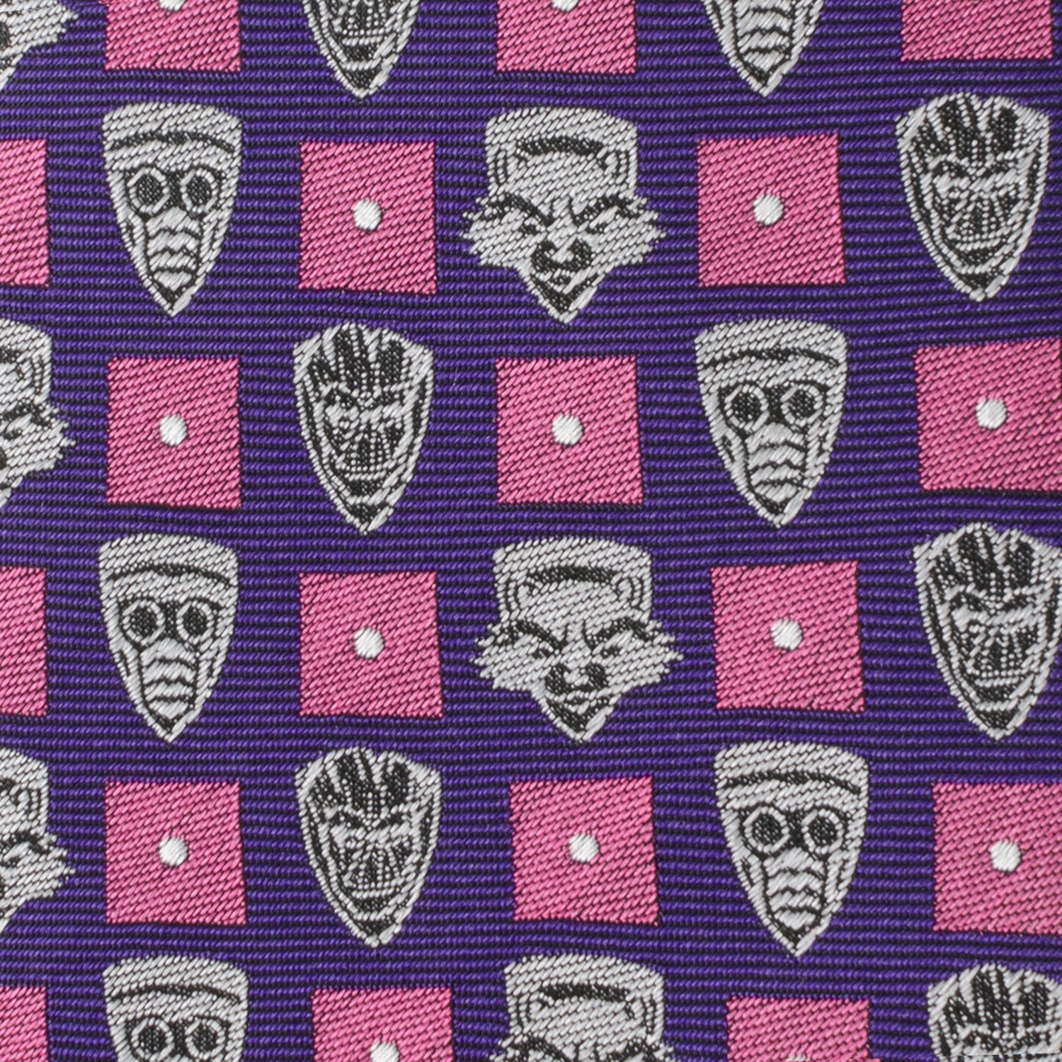Marvel Guardians of the Galaxy Purple Tie with Silver Character Motifs - Image 4