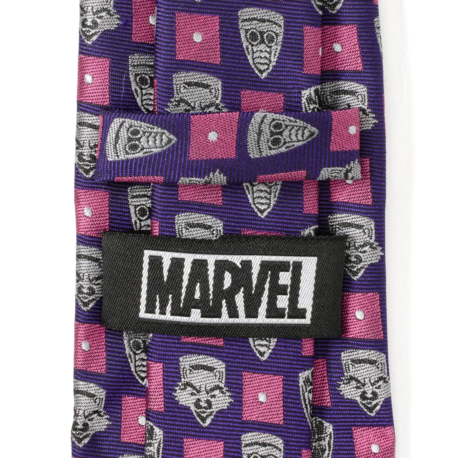 Marvel Guardians of the Galaxy Purple Tie with Silver Character Motifs - Image 5