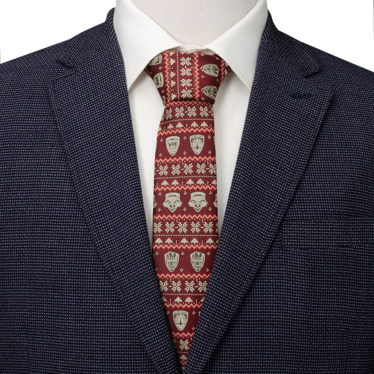 Marvel Guardians of the Galaxy Fair Isle Holiday Red Necktie - Image 2