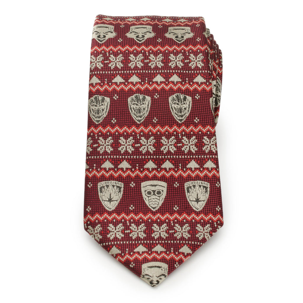 Marvel Guardians of the Galaxy Fair Isle Holiday Red Necktie - Image 3