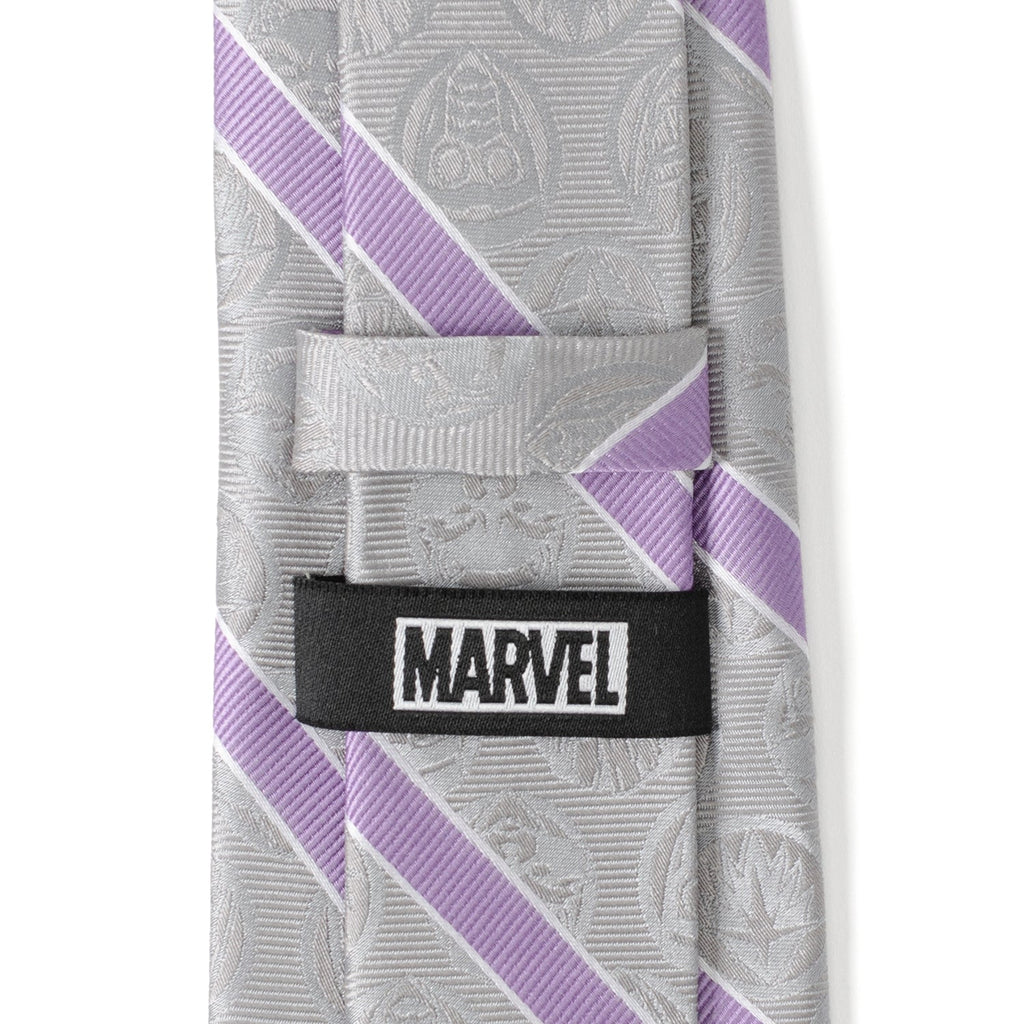 Marvel Guardians of the Galaxy Gray Stripe Silk Tie - Image 5