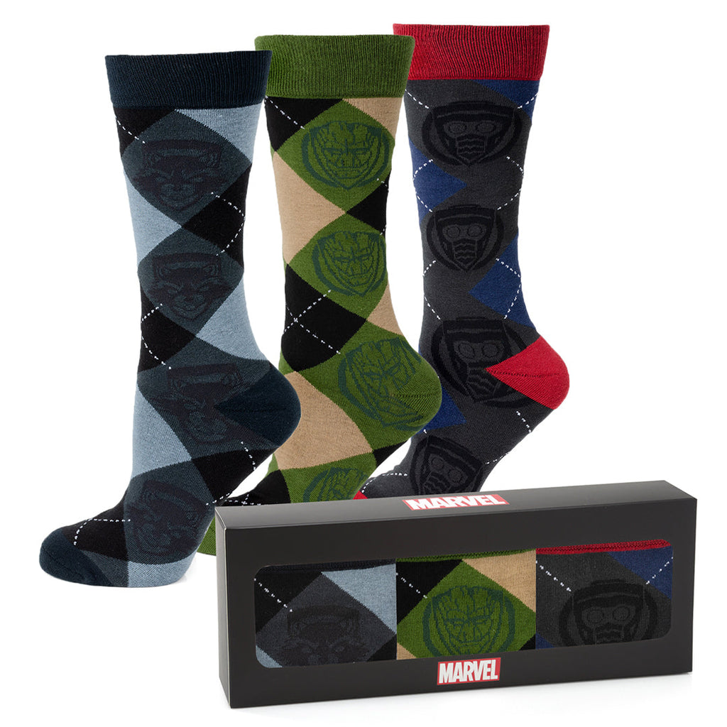 Marvel Guardians of the Galaxy Argyle 3-Pack Crew Sock Gift Set - Image 2