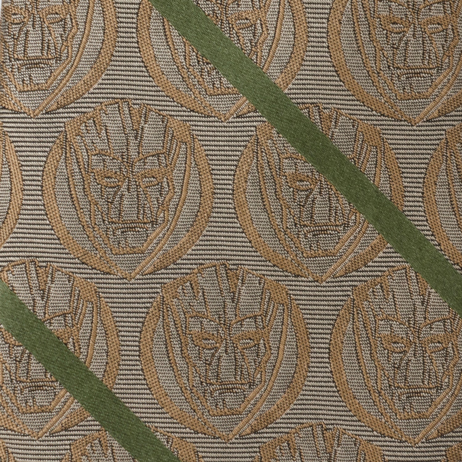 Marvel Guardians of the Galaxy Groot Tan Striped Silk Necktie - Image 5