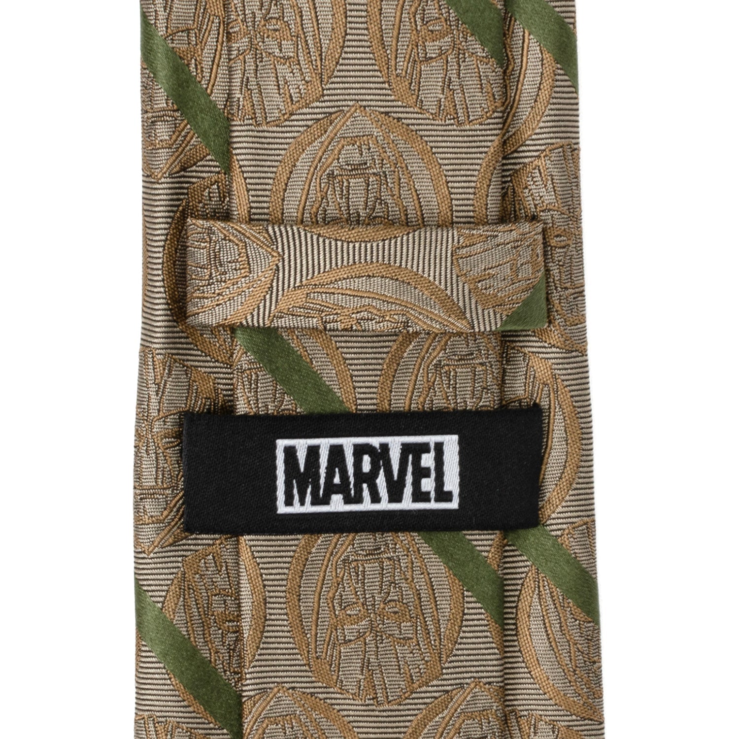 Marvel Guardians of the Galaxy Groot Tan Striped Silk Necktie - Image 6