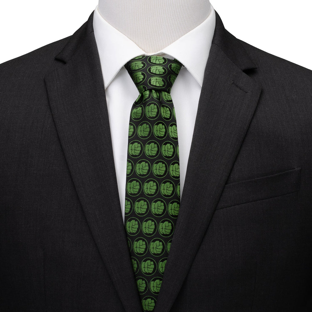 Marvel Hulk Green Fist Black Tie for Men - Image 2