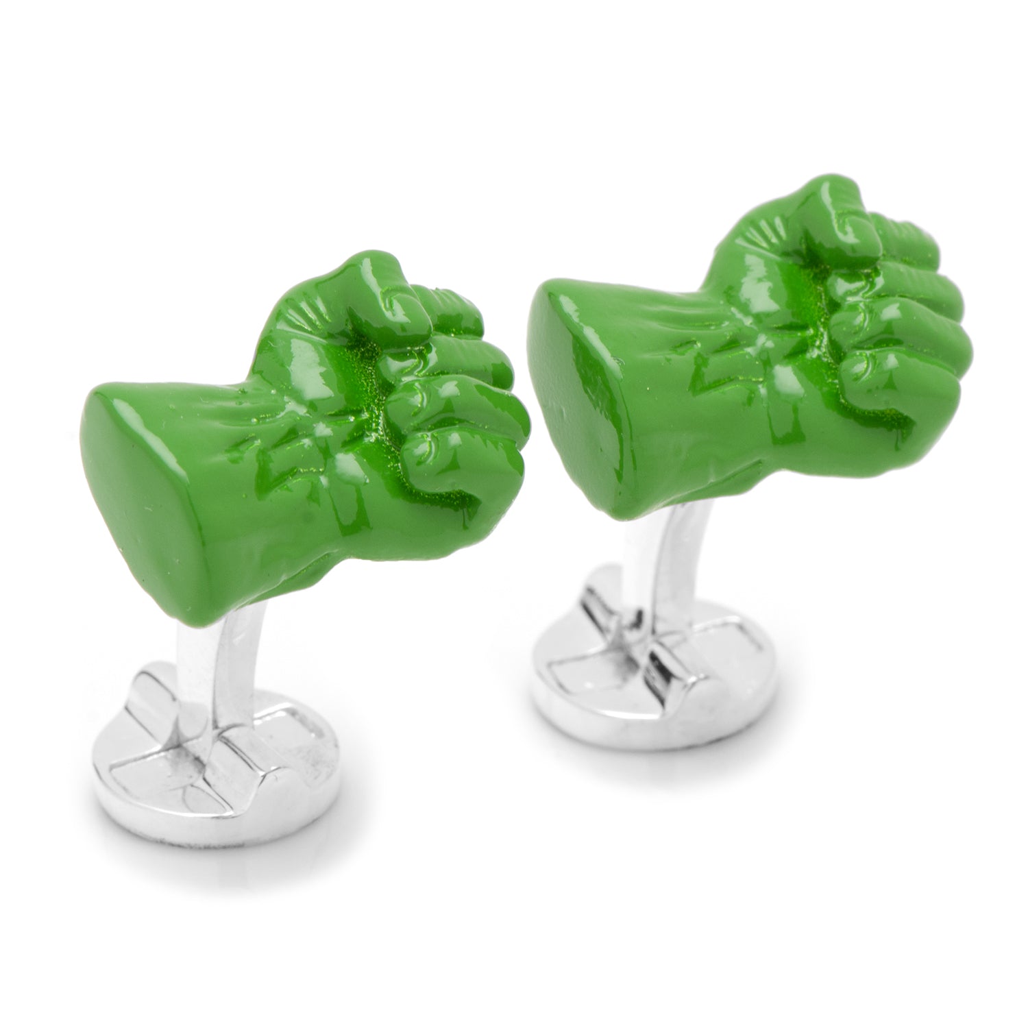 Marvel Hulk Fist 3D Cufflinks in Green Enamel - Image 2