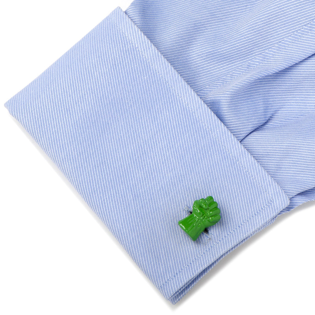 Marvel Hulk Fist 3D Cufflinks in Green Enamel - Image 3