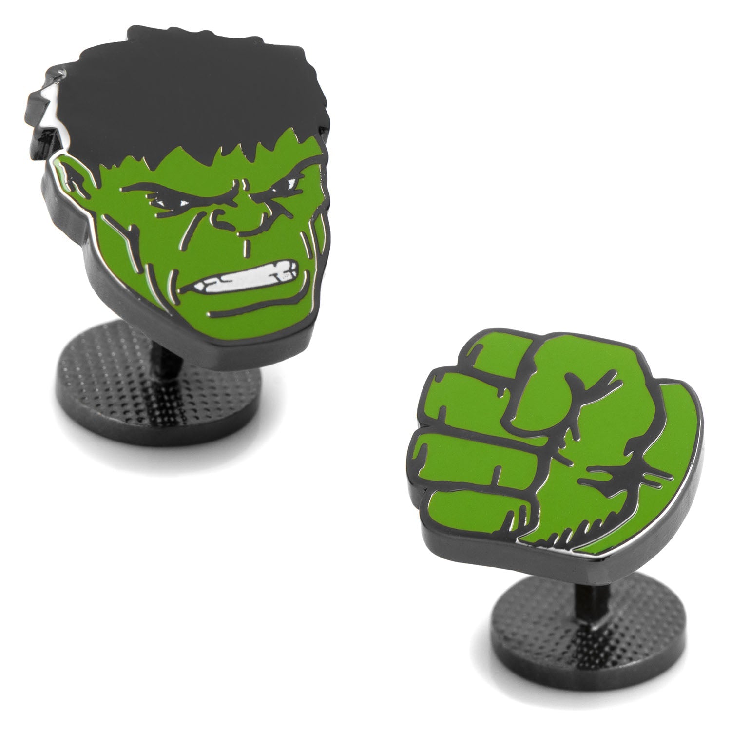 Marvel Hulk Comic Book Fist and Face Cufflinks