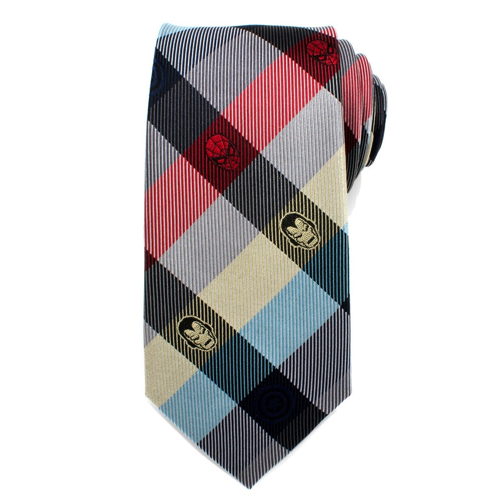 Marvel Comics Plaid Men's Silk Slim Tie in Multi-Color - Image 2