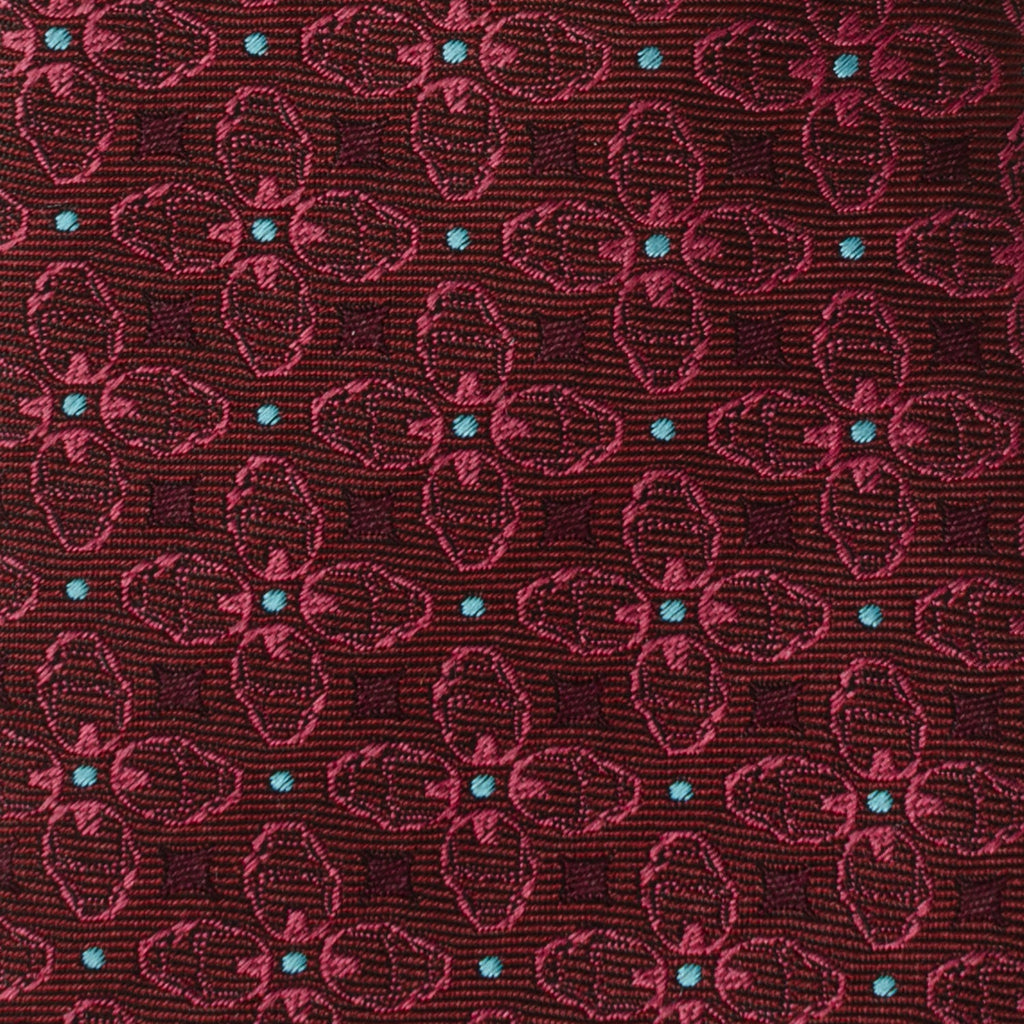 Marvel Iron Man Floral Necktie in Burgundy and Blue Silk Blend - Image 4