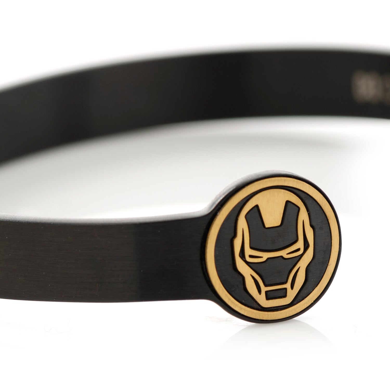 Marvel Iron Man Cuff Bracelet Black and Gold-Tone Helmet Design - Image 4