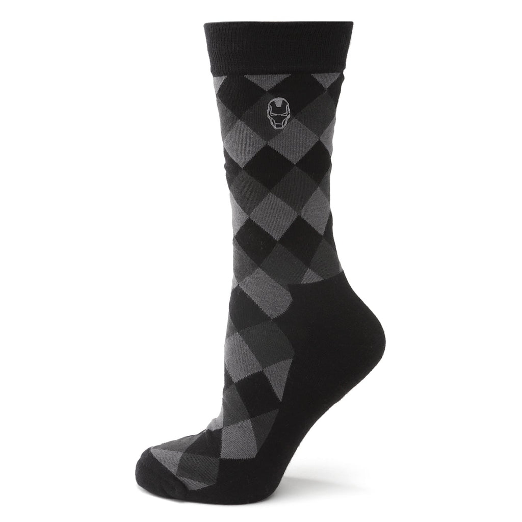 Marvel Iron Man Argyle Black Sock and Lapel Pin Gift Set