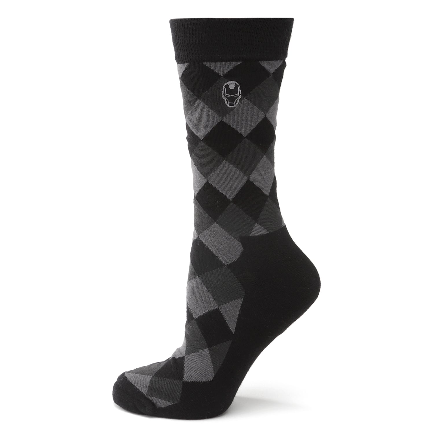 Marvel Iron Man Argyle Black Sock and Lapel Pin Gift Set