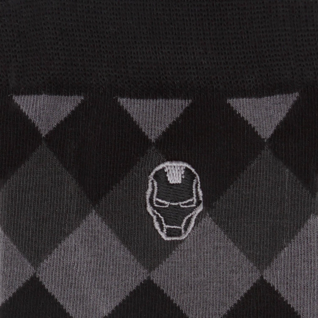 Marvel Iron Man Argyle Black Sock and Lapel Pin Gift Set