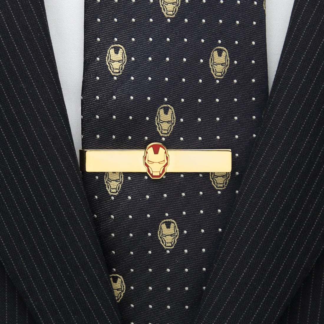 Gold Plated Iron Man Mask Slide Tie Bar - Image 2