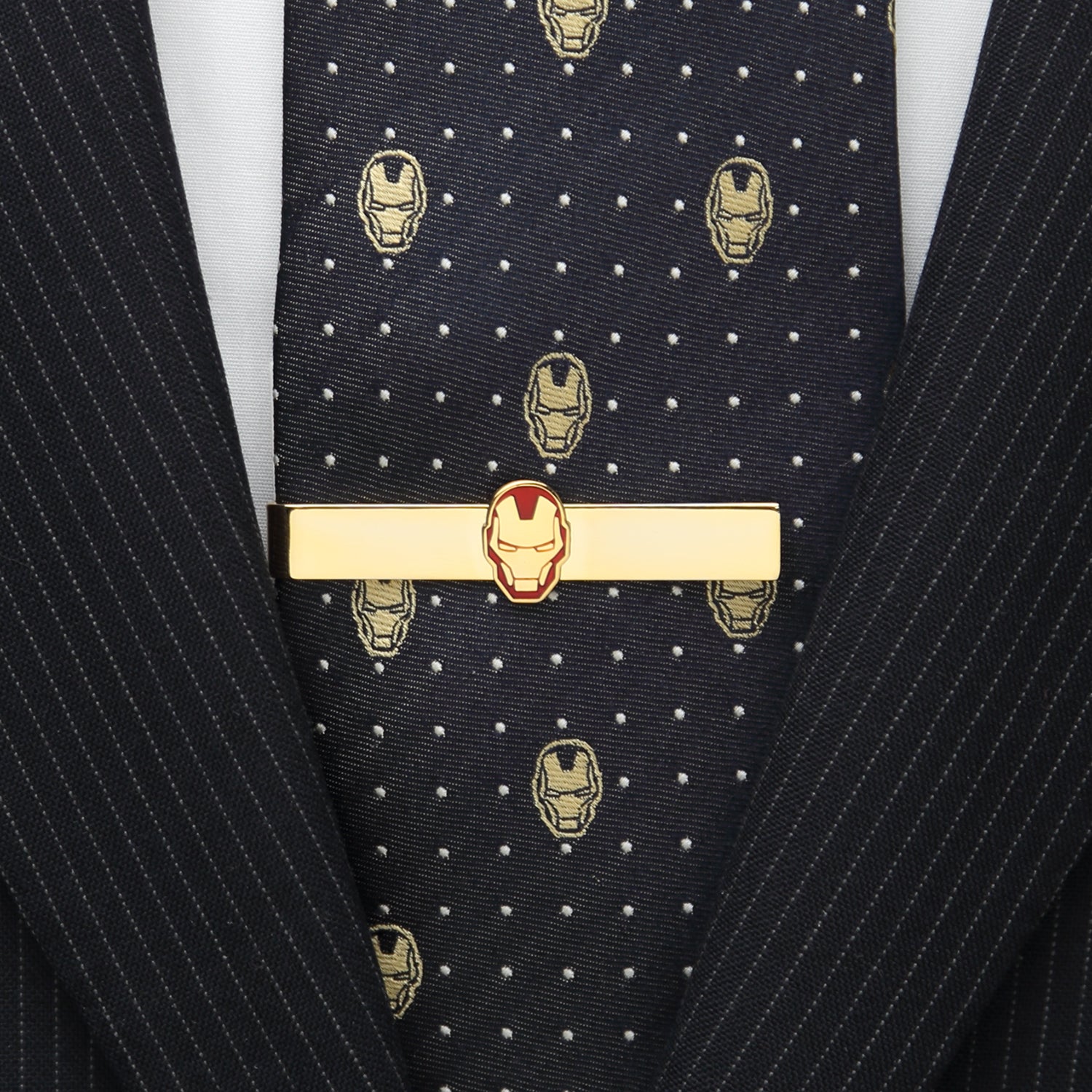 Gold Plated Iron Man Mask Slide Tie Bar - Image 2