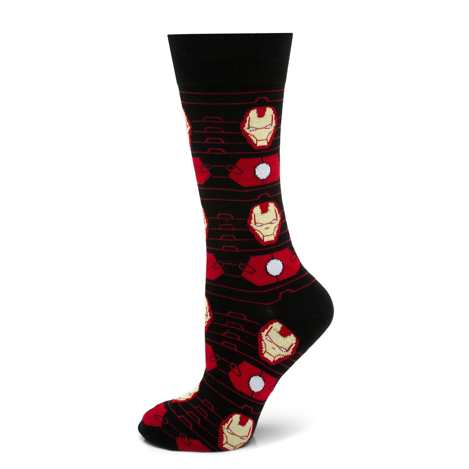 Marvel Iron Man Black Stripe Sock and Lapel Pin Gift Set - Image 2