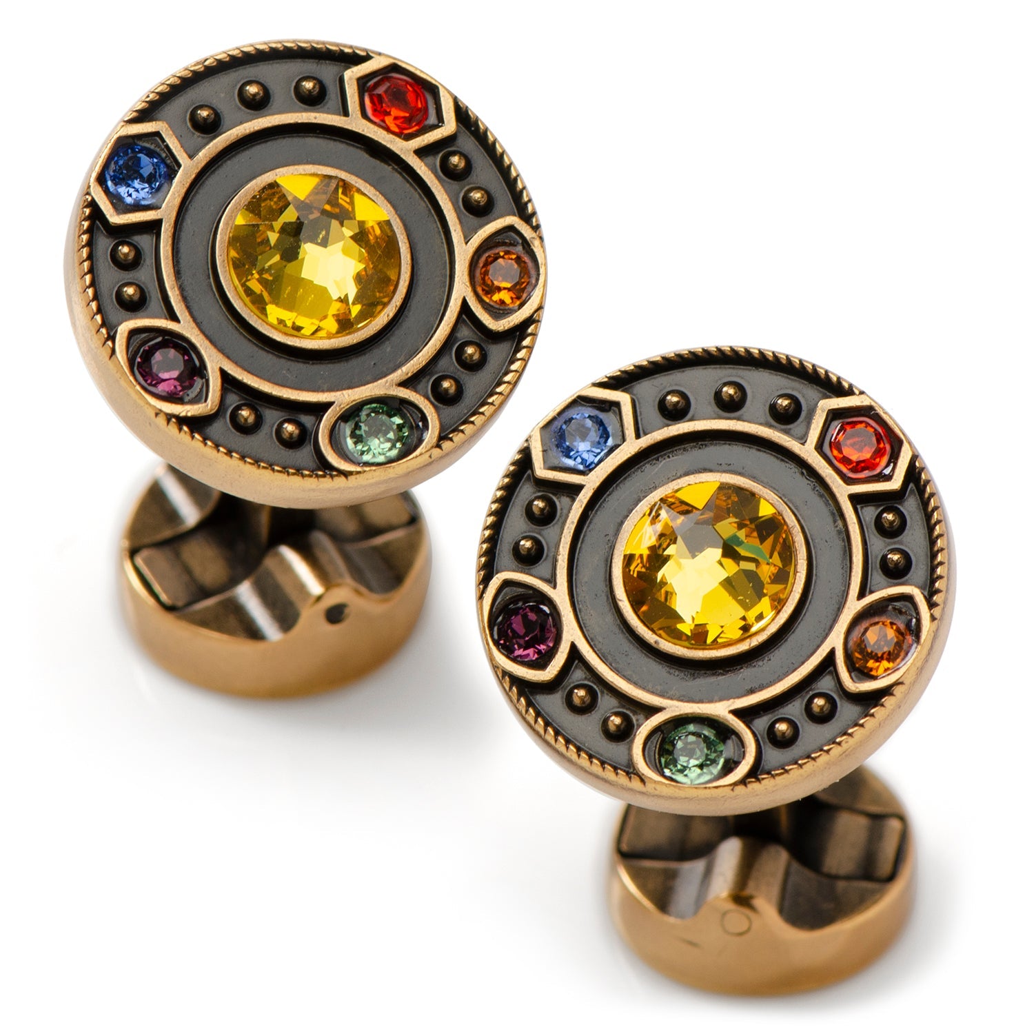 Marvel Avengers Infinity Stones Antique Gold Plated Cufflinks - Image 2