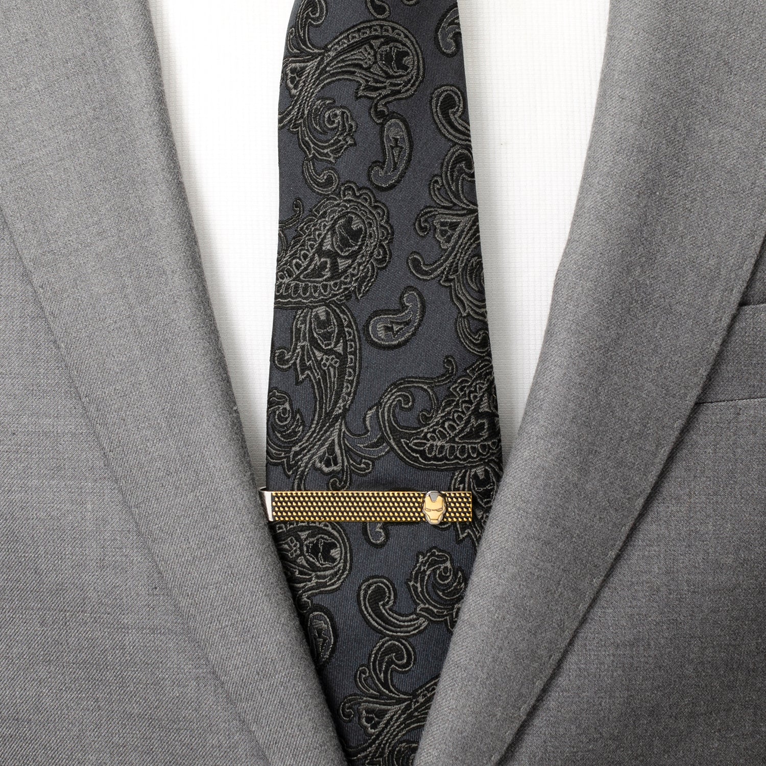 Marvel Iron Man I Love You 3000 Textured Hidden Message Tie Bar - Image 2