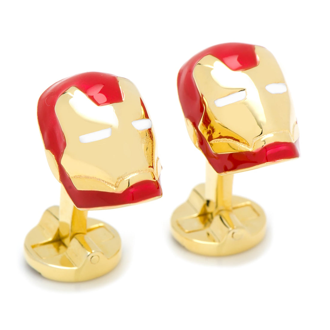 Marvel Iron Man Mask 3D Enamel Cufflinks in Gold and Red - Image 2