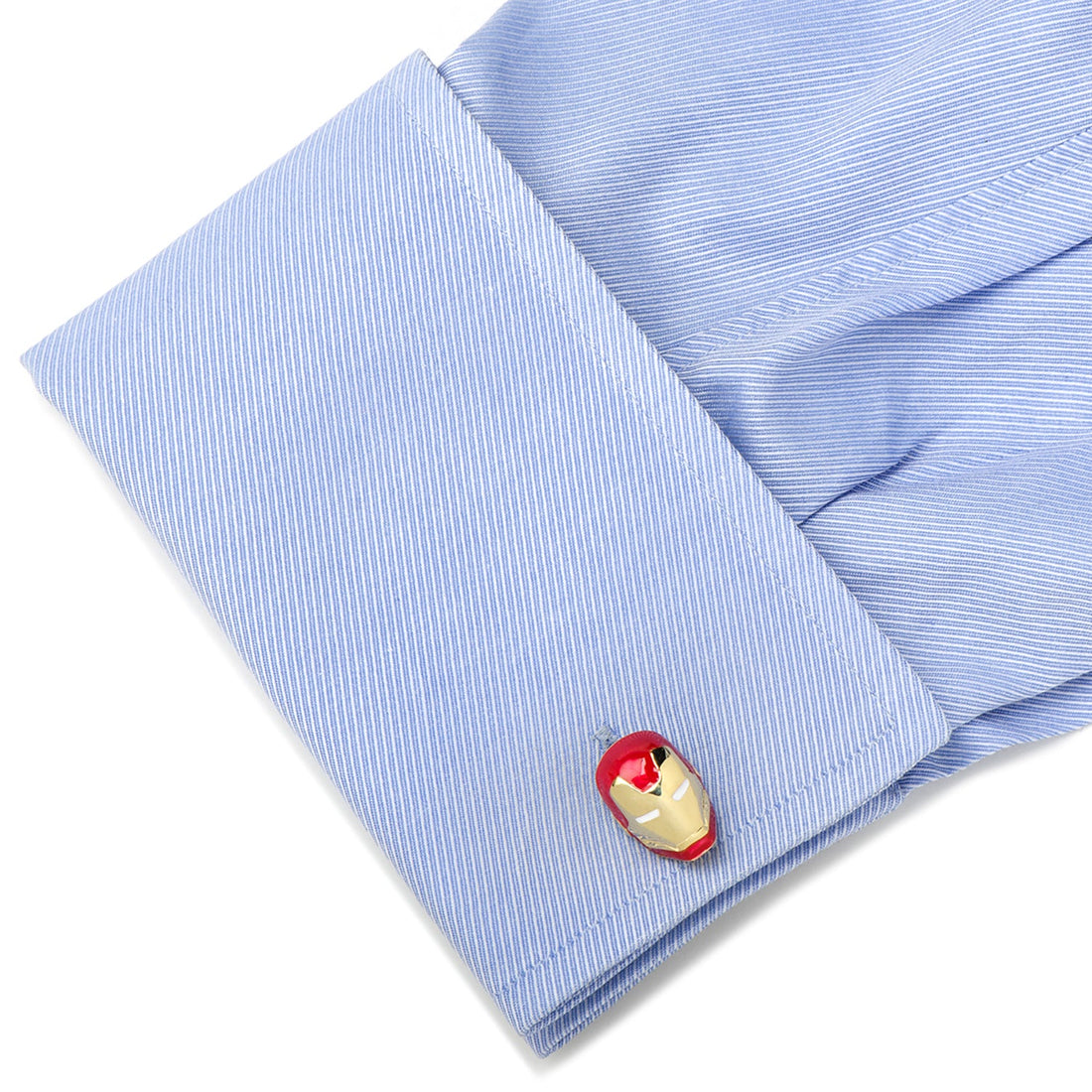 Marvel Iron Man Mask 3D Enamel Cufflinks in Gold and Red - Image 3