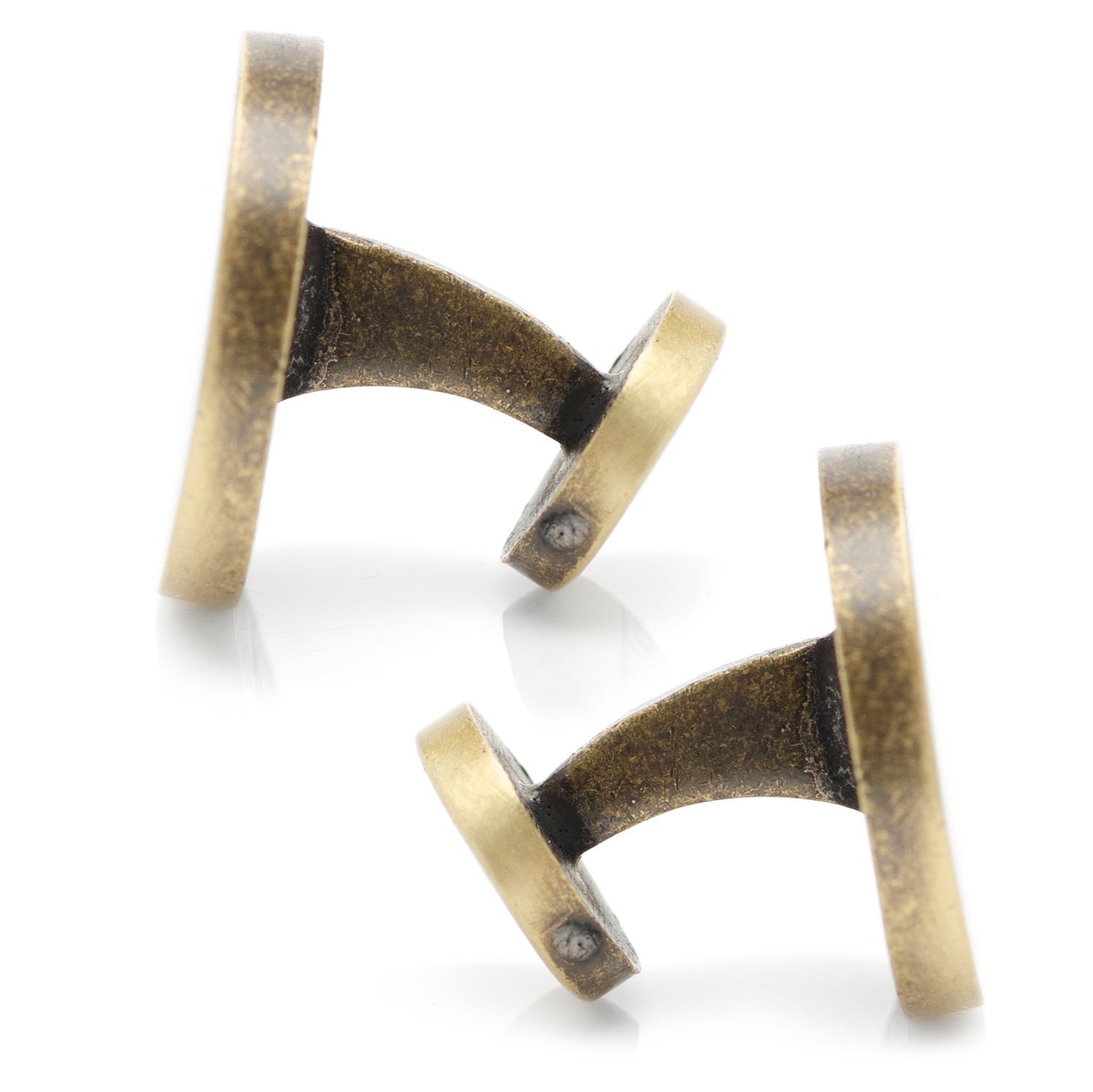 Marvel Loki Helmet Cufflinks in Gold and Green Enamel - Image 4